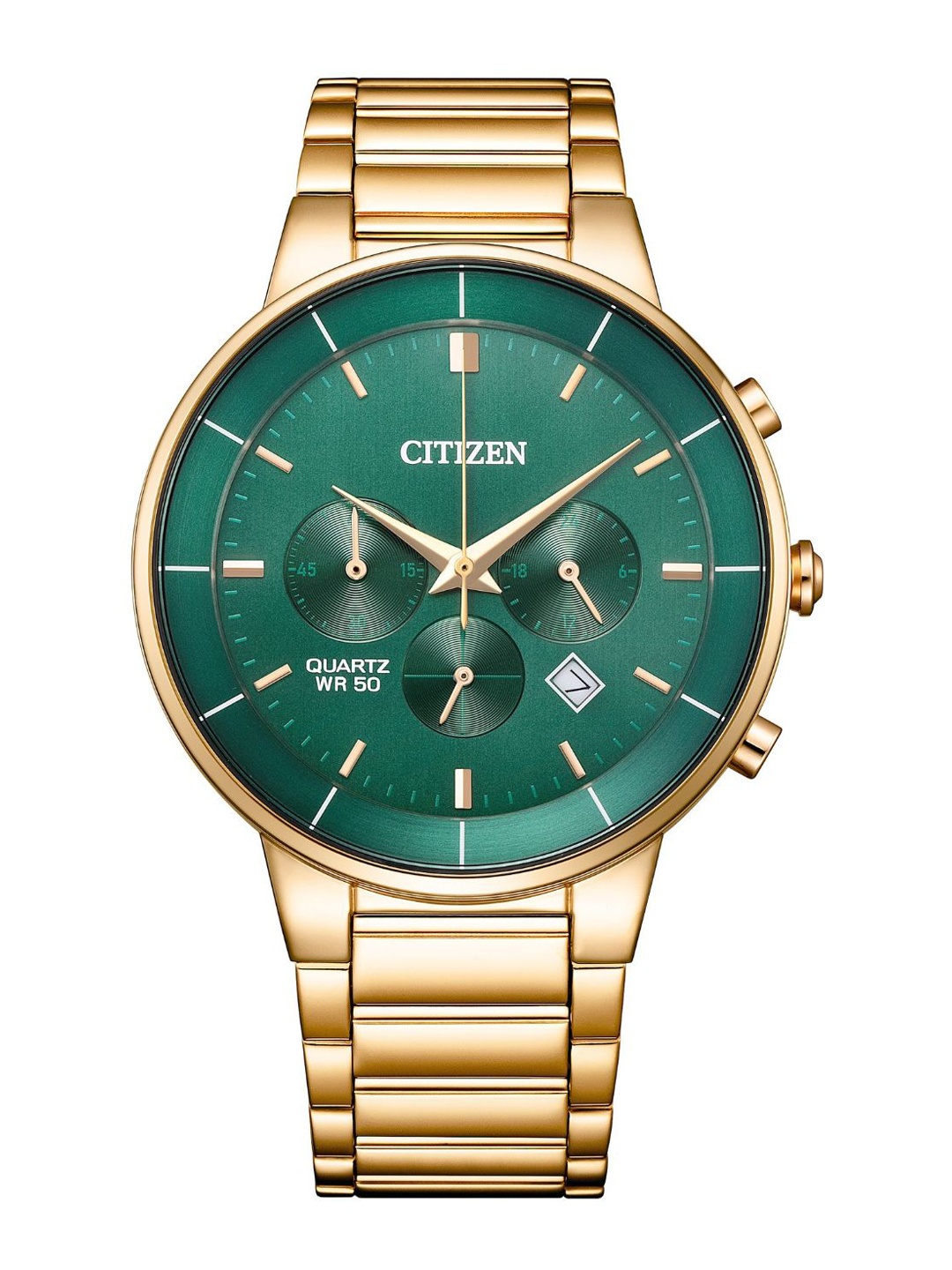 

Citizen Men Dial & Stainless Steel Bracelet Style Straps Analogue Chronograph Watch AN8223-54X, Green