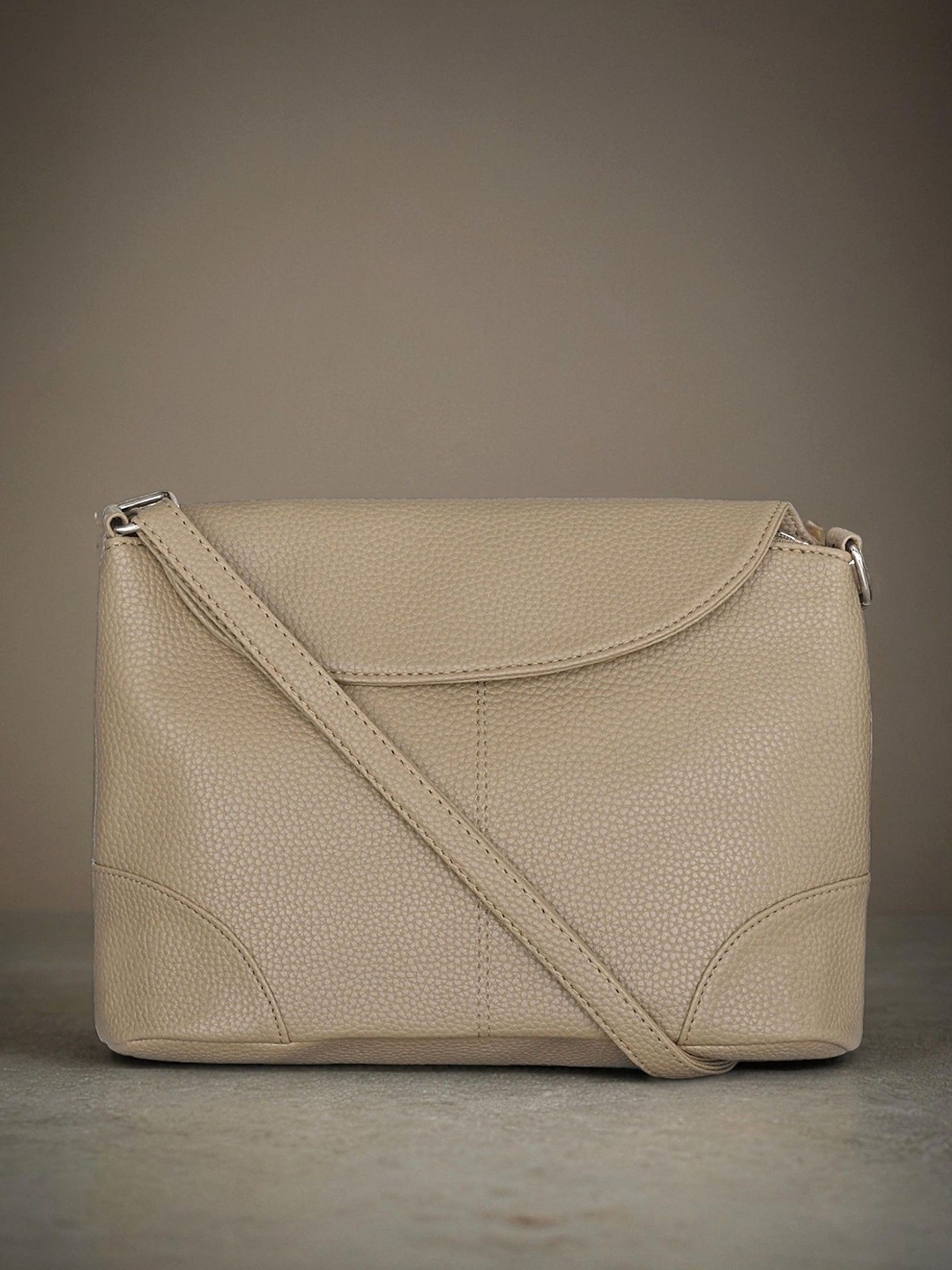 

Mast & Harbour PU Structured Sling Bag with Bow Detail, Tan