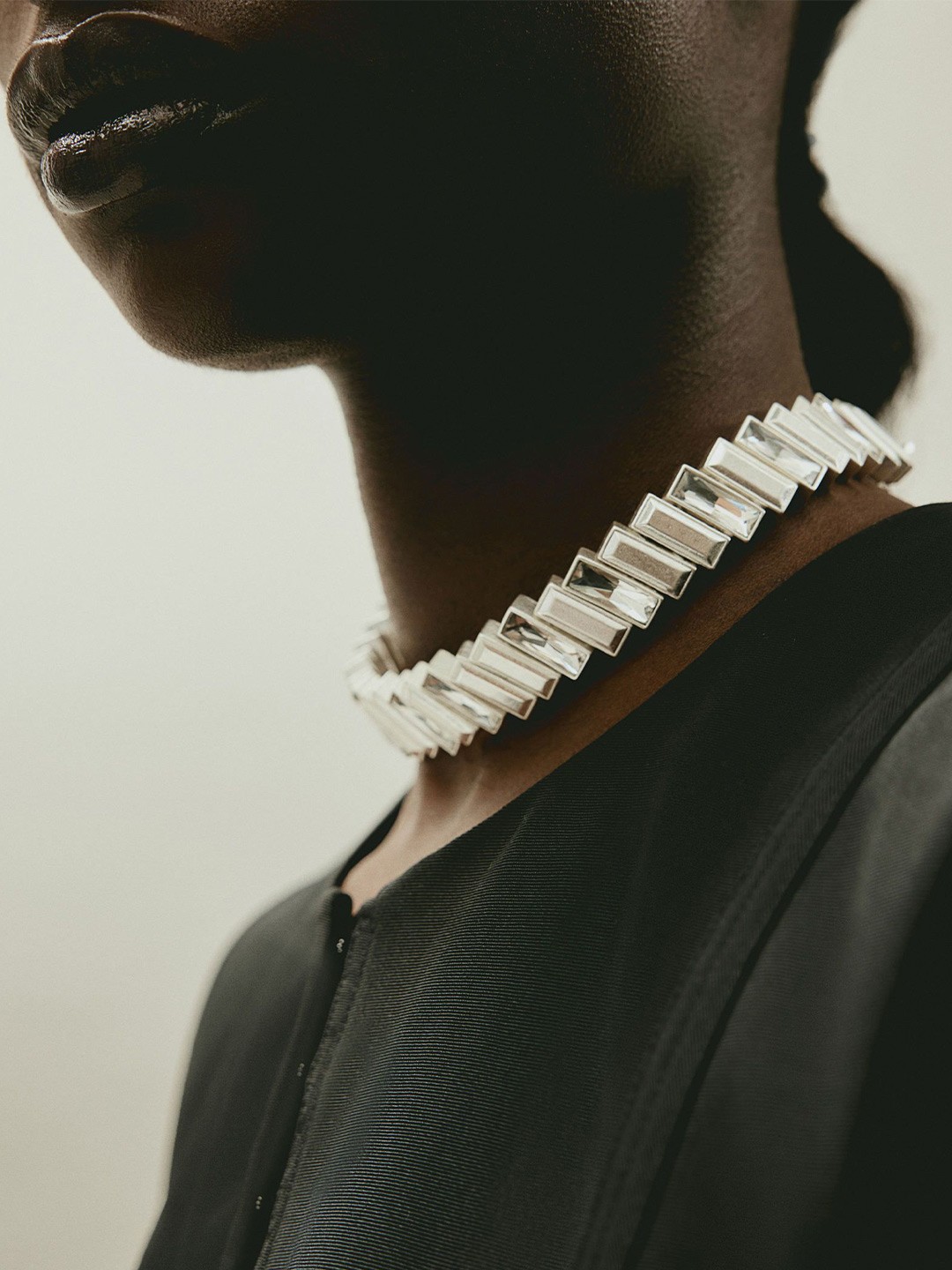 

H&M Sparkling Stone-Embellished Short Necklace, Silver