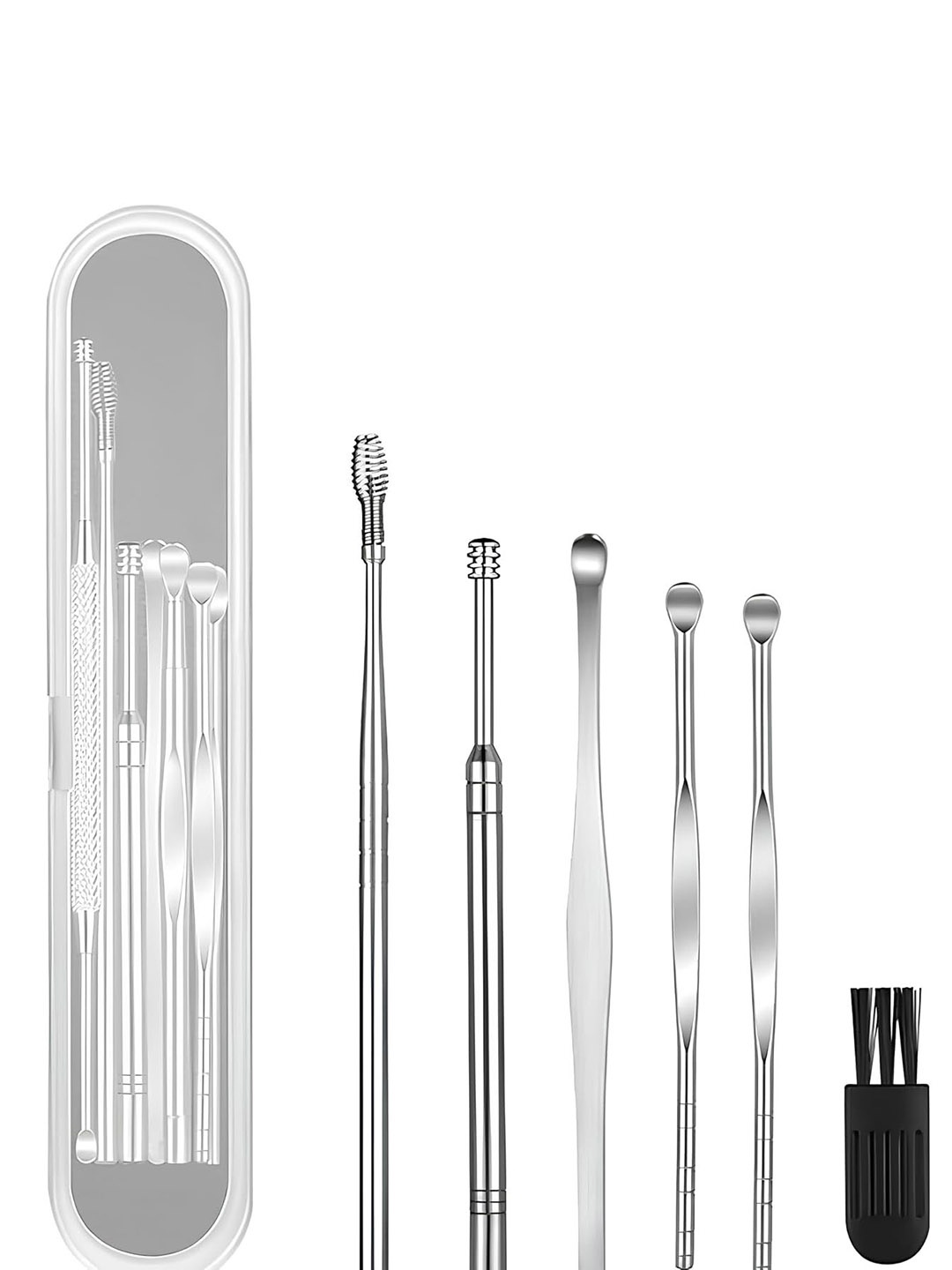 

DALUCI Set Of 6 Ear Wax Cleaner Tool With Storage Box, Silver