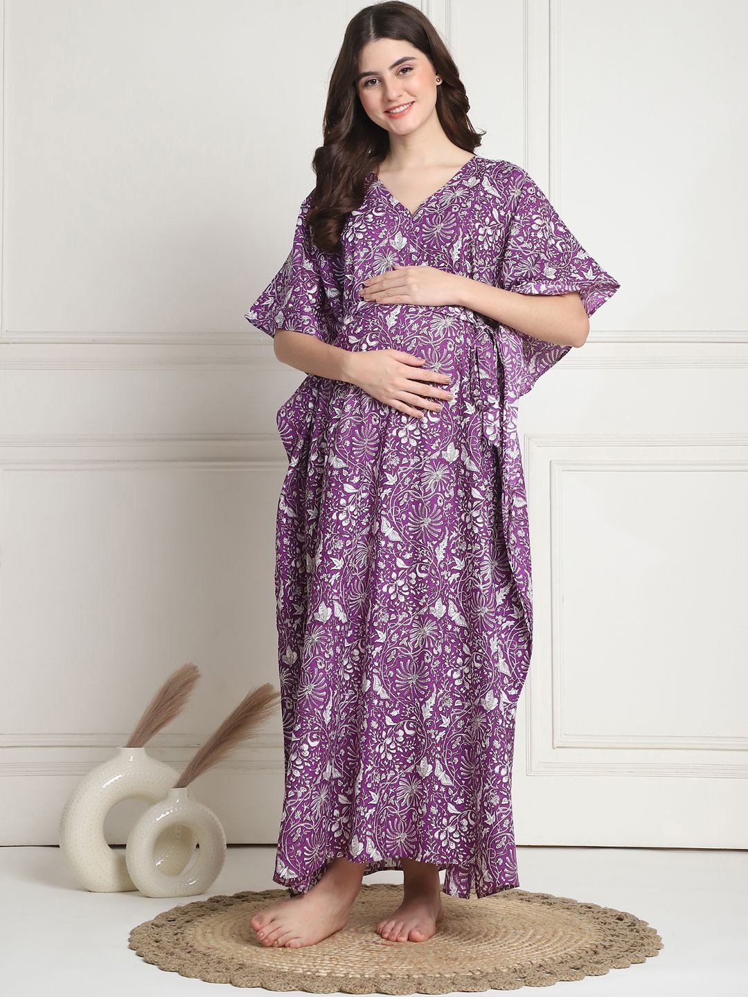 

Secret Wish Printed Maxi Nightdress, Purple