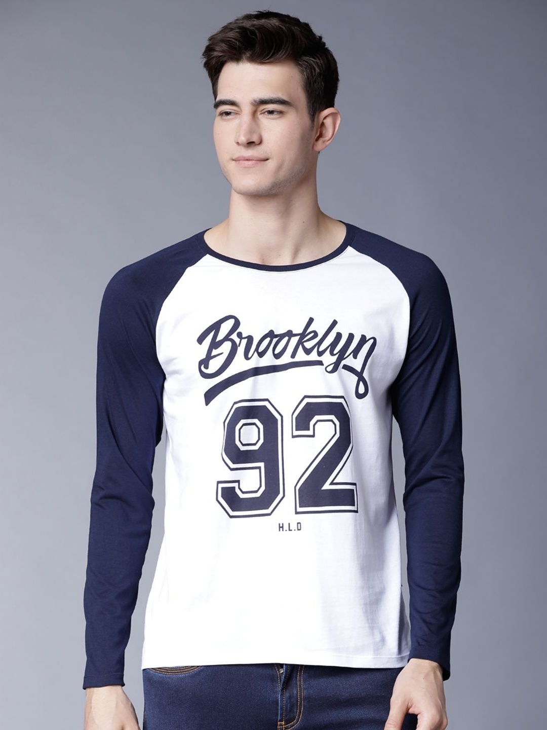 

HIGHLANDER Men Varsity Colourblocked Slim Fit T-shirt, White