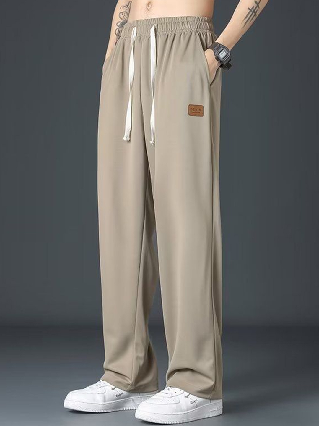 

StyleCast Men Straight Fit Track Pants, Beige