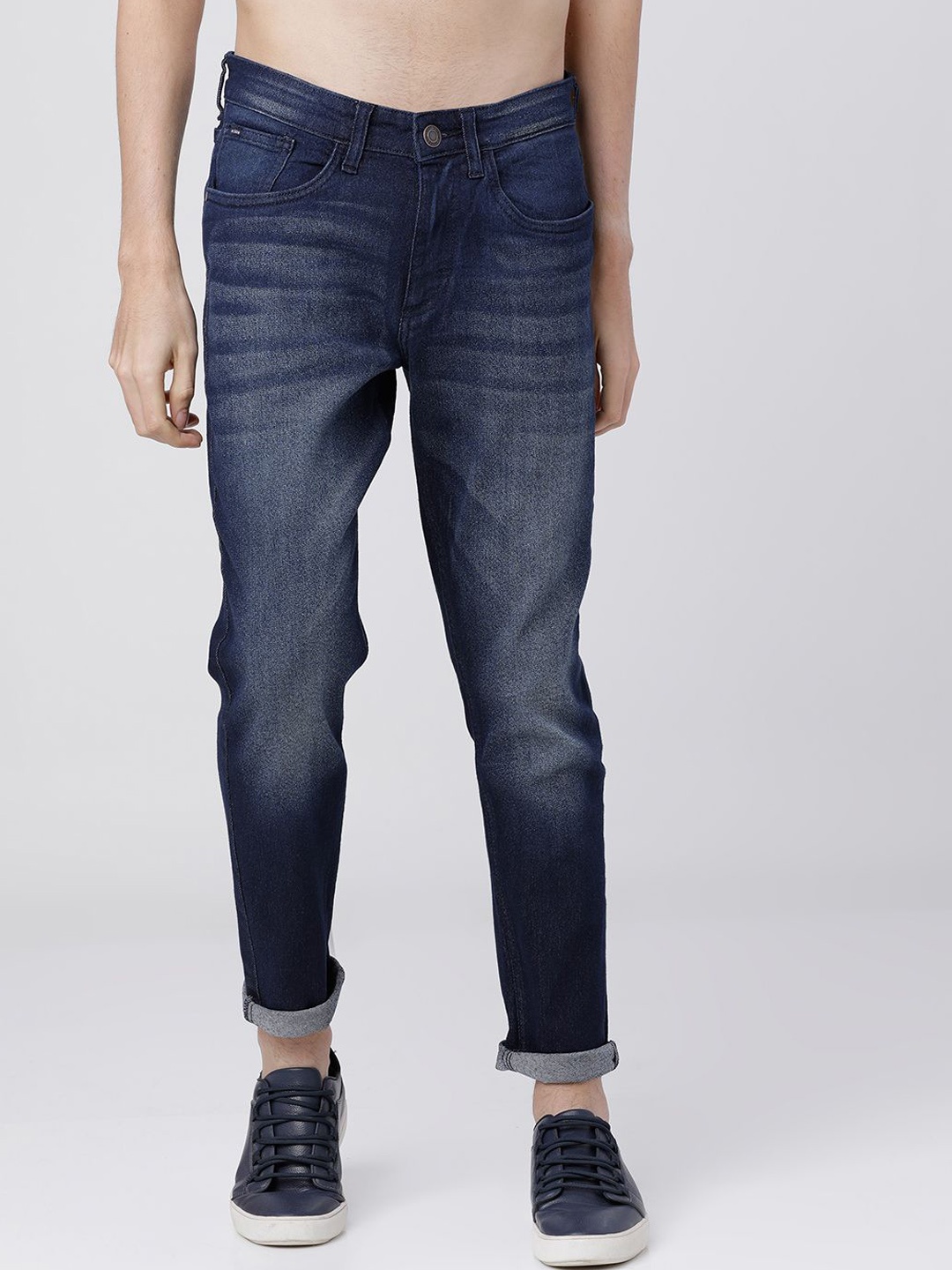 

HIGHLANDER Men Tapered Fit Heavy Fade Stretchable Jeans, Blue