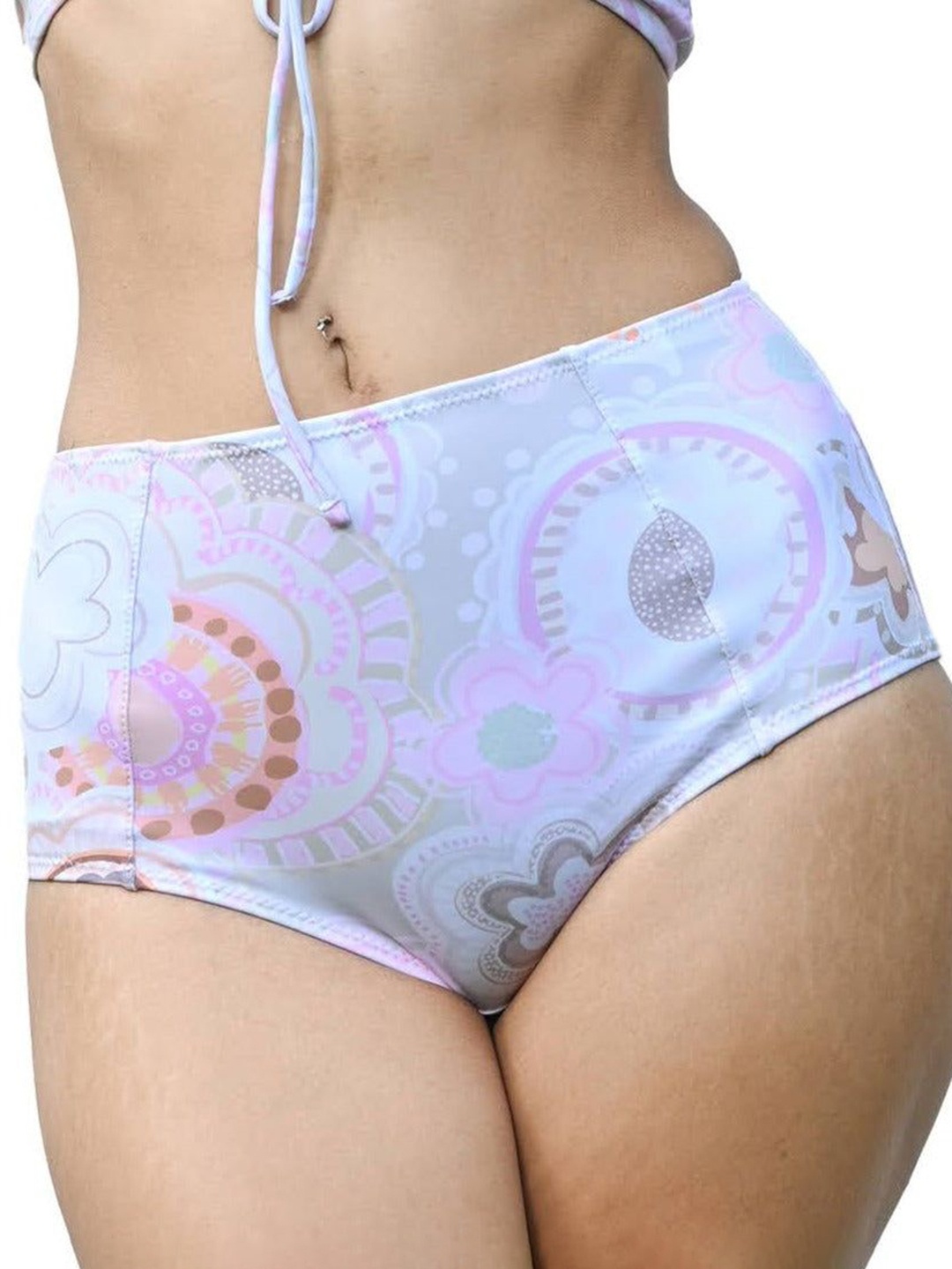 

TFW Printed Swim Bikini Bottom, Pink