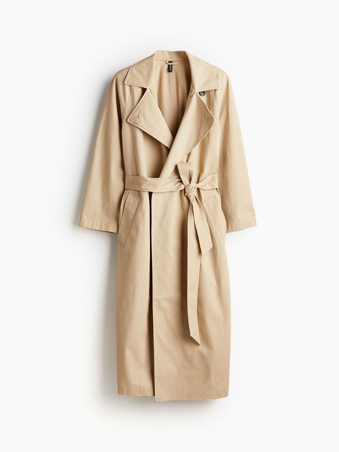 

H&M Shoulder-Pad Trench Coat, Beige