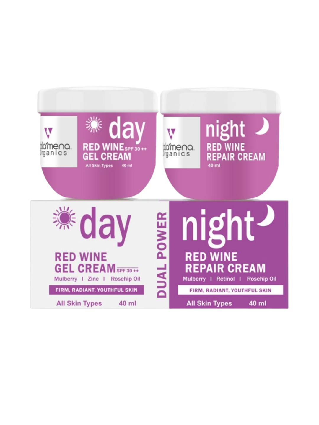 

Volamena Red Wine Day & night Cream Combo Pack 40 ml Each, White