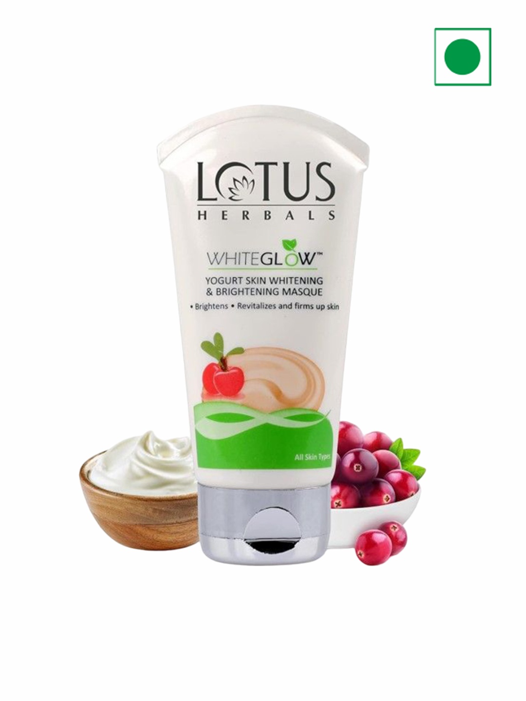 

Lotus Herbals Set Of 2 Whiteglow Yogurt Skin Whitening & Brightening Masks - 80g Each, White