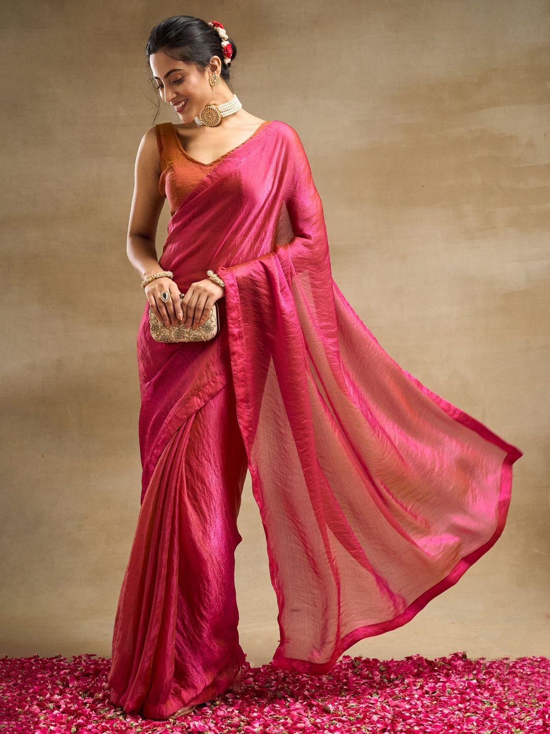 

kasee Solid Saree, Pink