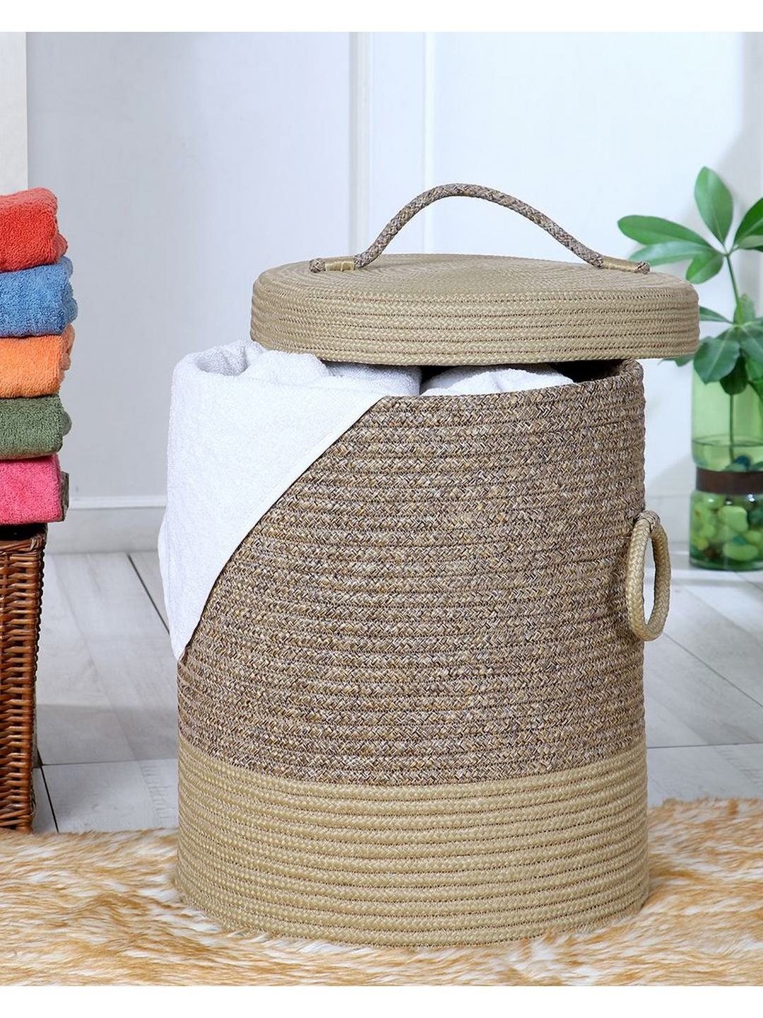 

Pano Beige Laundry Bag With Lid