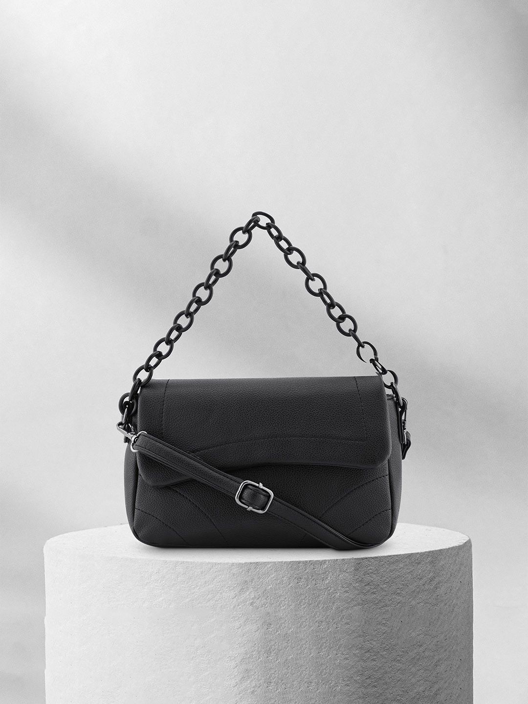 

Fastrack PU Structured Handheld Bag, Black