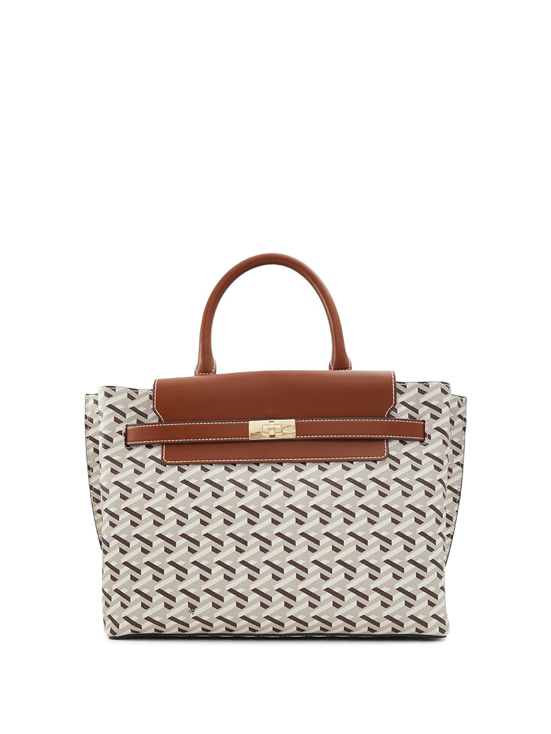 

ALDO Embellished PU Structured Satchel with Cut Work, Multi