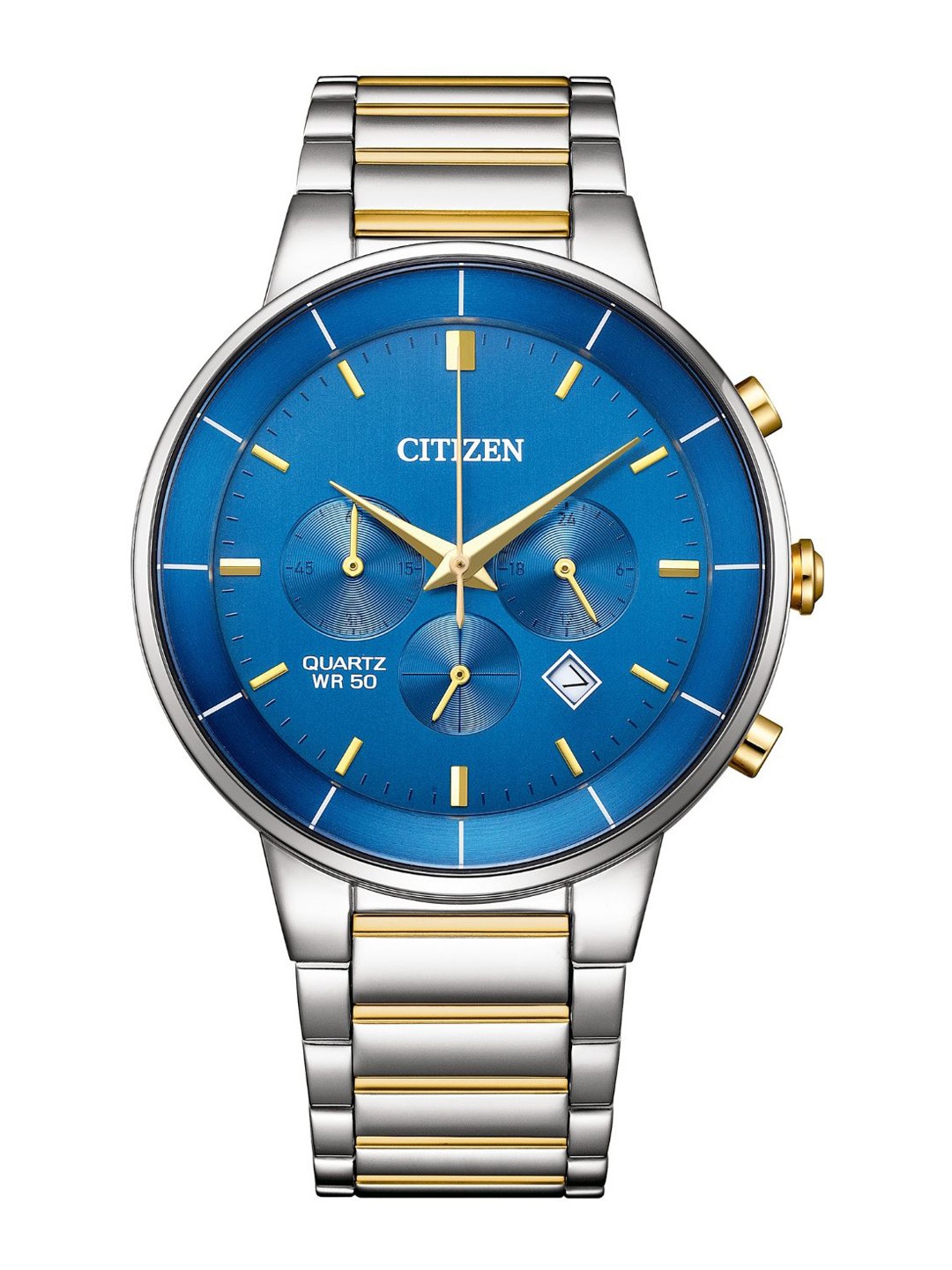 

Citizen Men Dial & Stainless Steel Bracelet Style Straps Analogue Chronograph Watch AN8224-51L, Blue