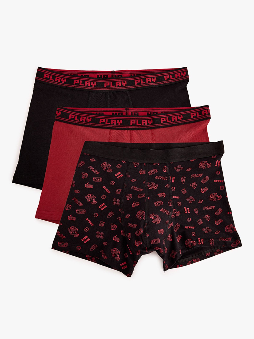 

Koton Pack Of 3 Printed Boxers-8684287666078, Maroon