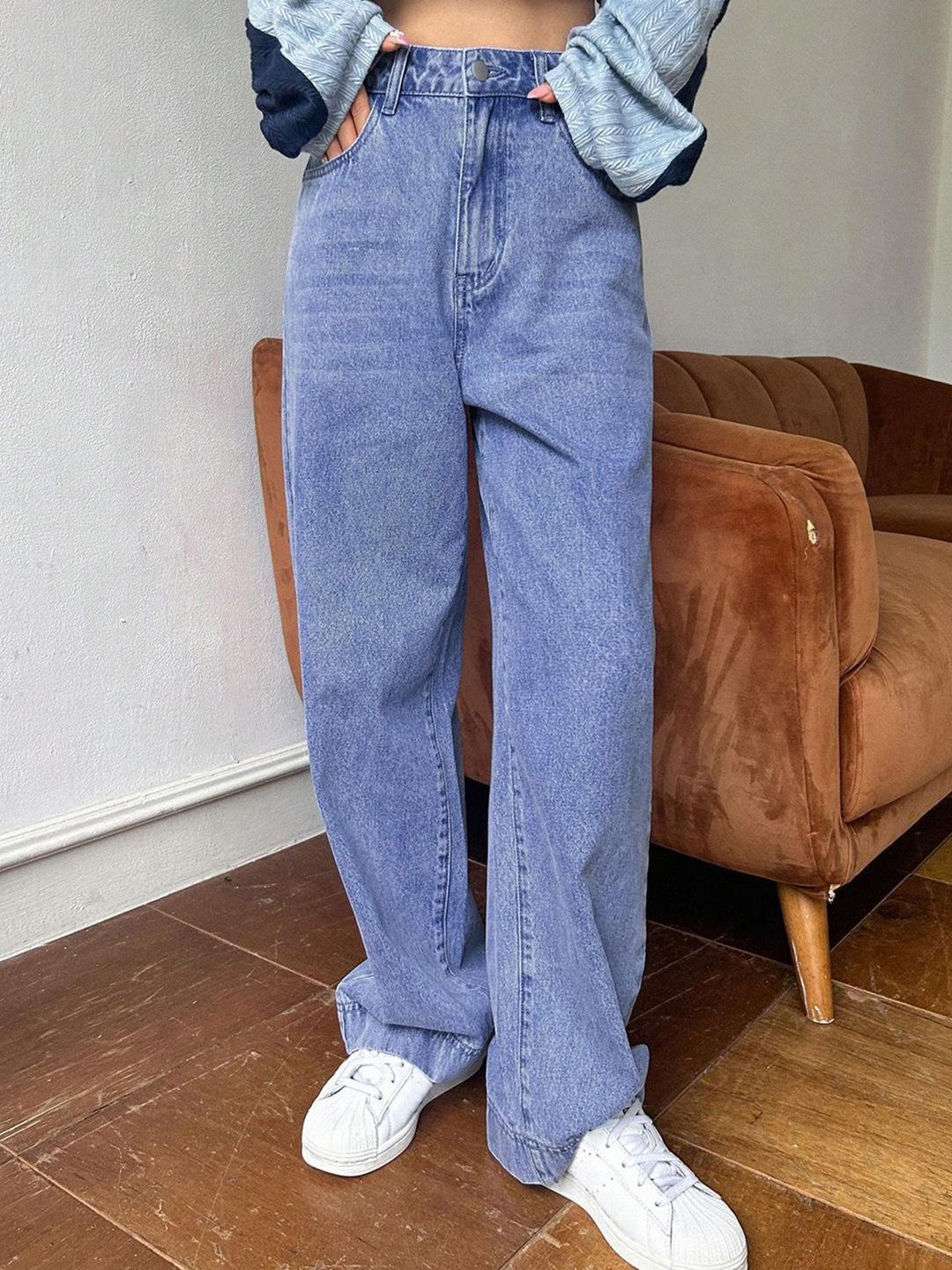 

Kotty Women High-Rise Wide Leg Stretchable Jeans, Blue