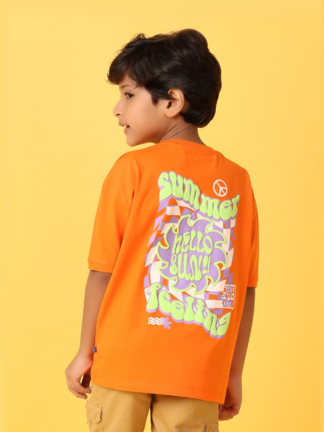 

V-Mart Boys Typography Printed Round Neck Cotton T-Shirt, Orange