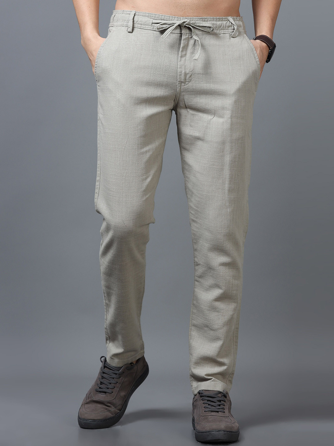 

Reslag Men Regular Fit Mid Rise Trousers, Beige