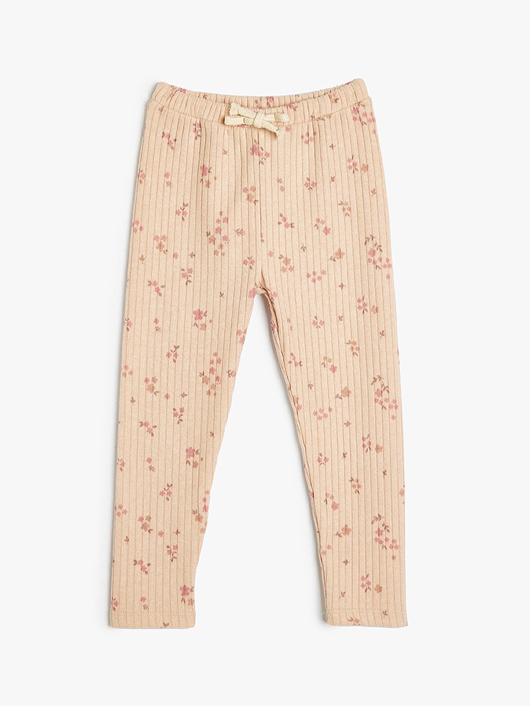 

Koton Girls Knitted Ankle-Length Leggings, Beige