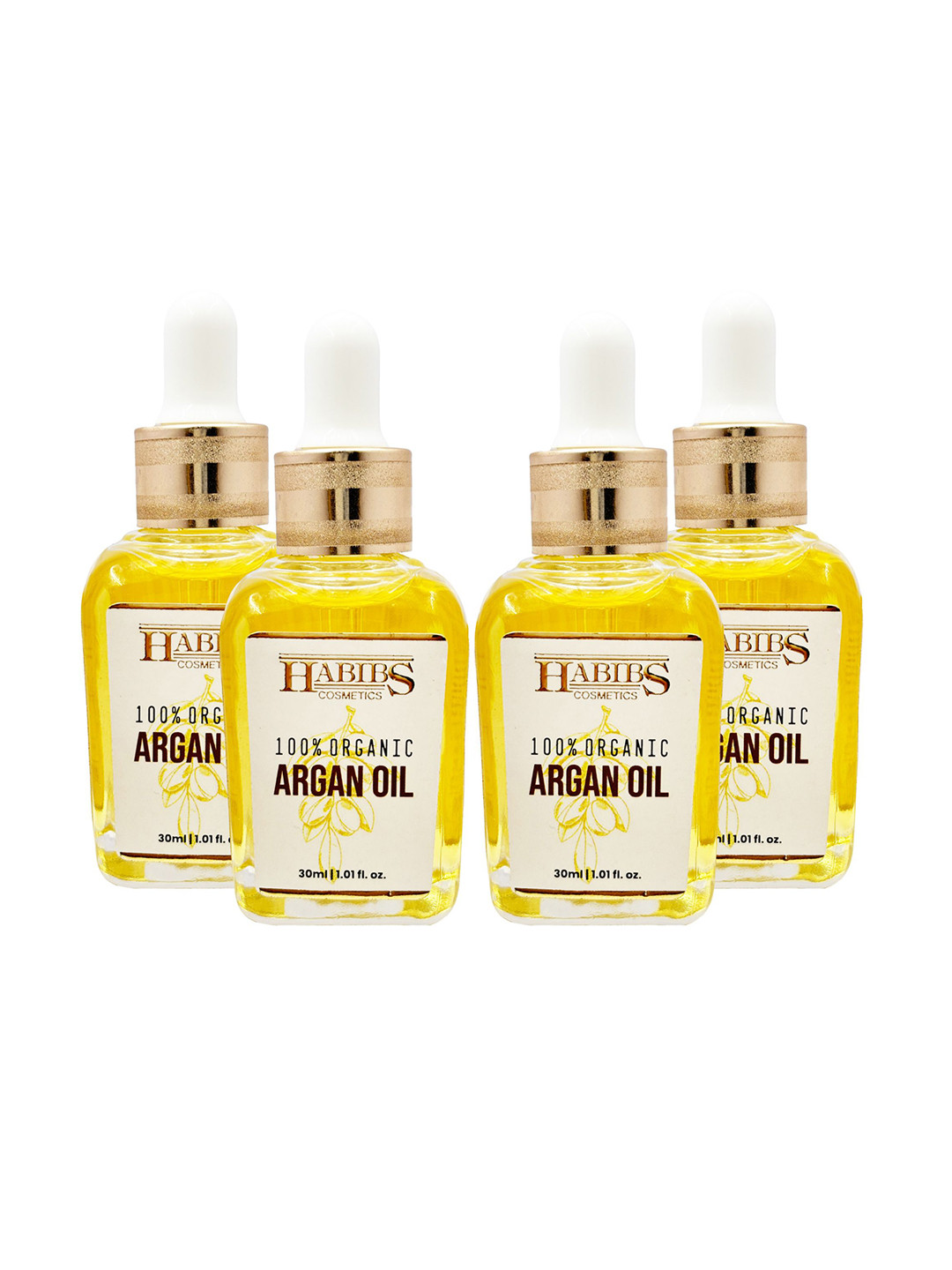 

HABIBS Set Of 4 Argan Oil To Nourish Skin-30ml Each, Gold
