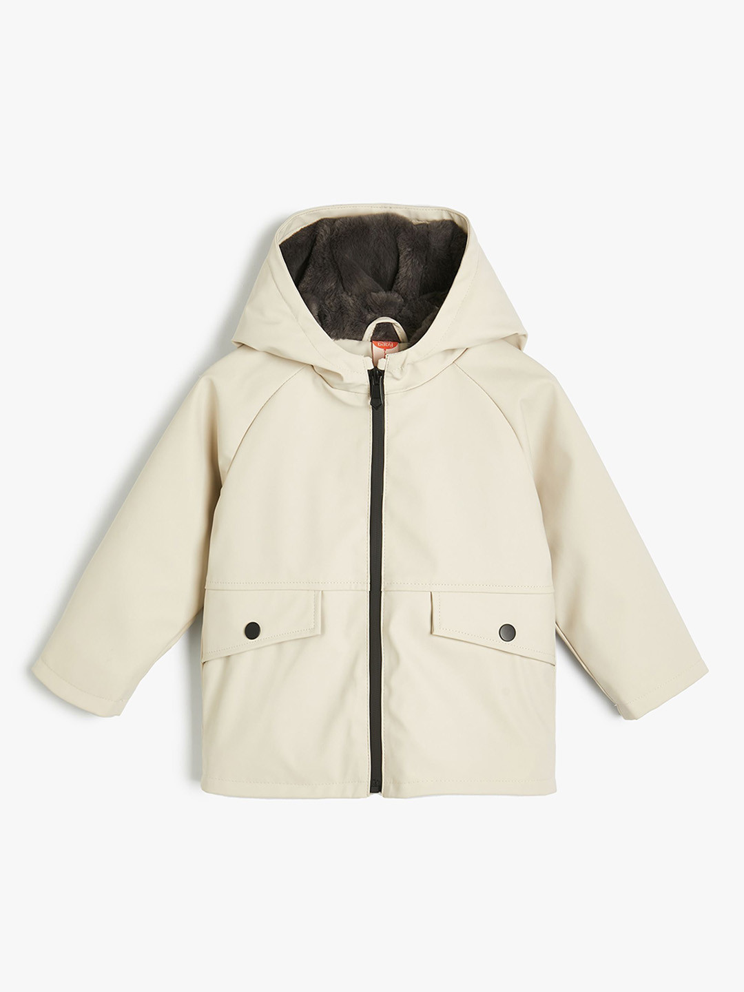 

Koton Boys Solid Hooded Parka Jacket, Beige