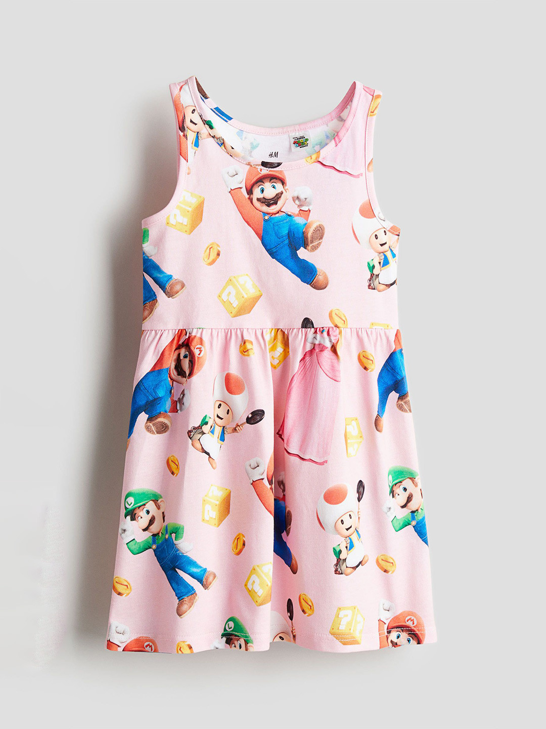 

H&M Girls Printed Cotton Sleeveless Dress, Pink