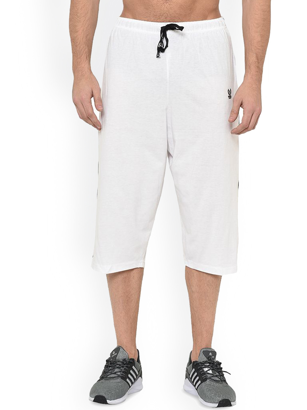 

VIMAL JONNEY Men Cotton Mid-Rise Running Shorts, White
