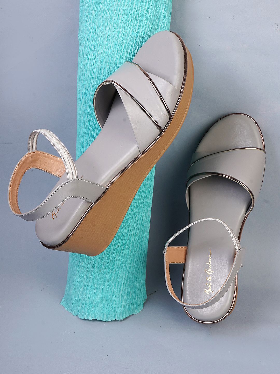 

Mast & Harbour Open Toe Wedge Heel Sandal, Grey