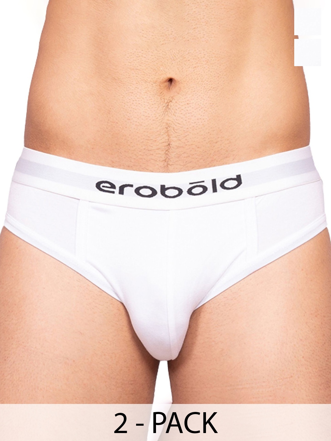 

EROBOLD Pack Of 2 Mid-Rise BriefsMBRC2-BR17WW1MM, White