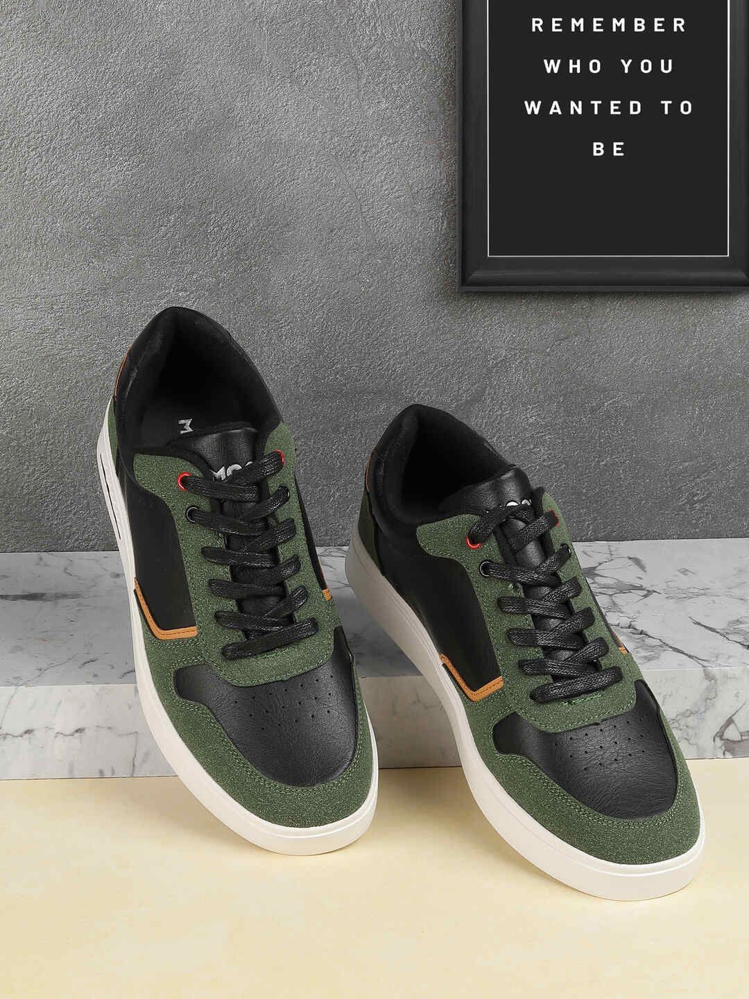 

Mochi Men Colorblocked Perforations Sneakers, Black