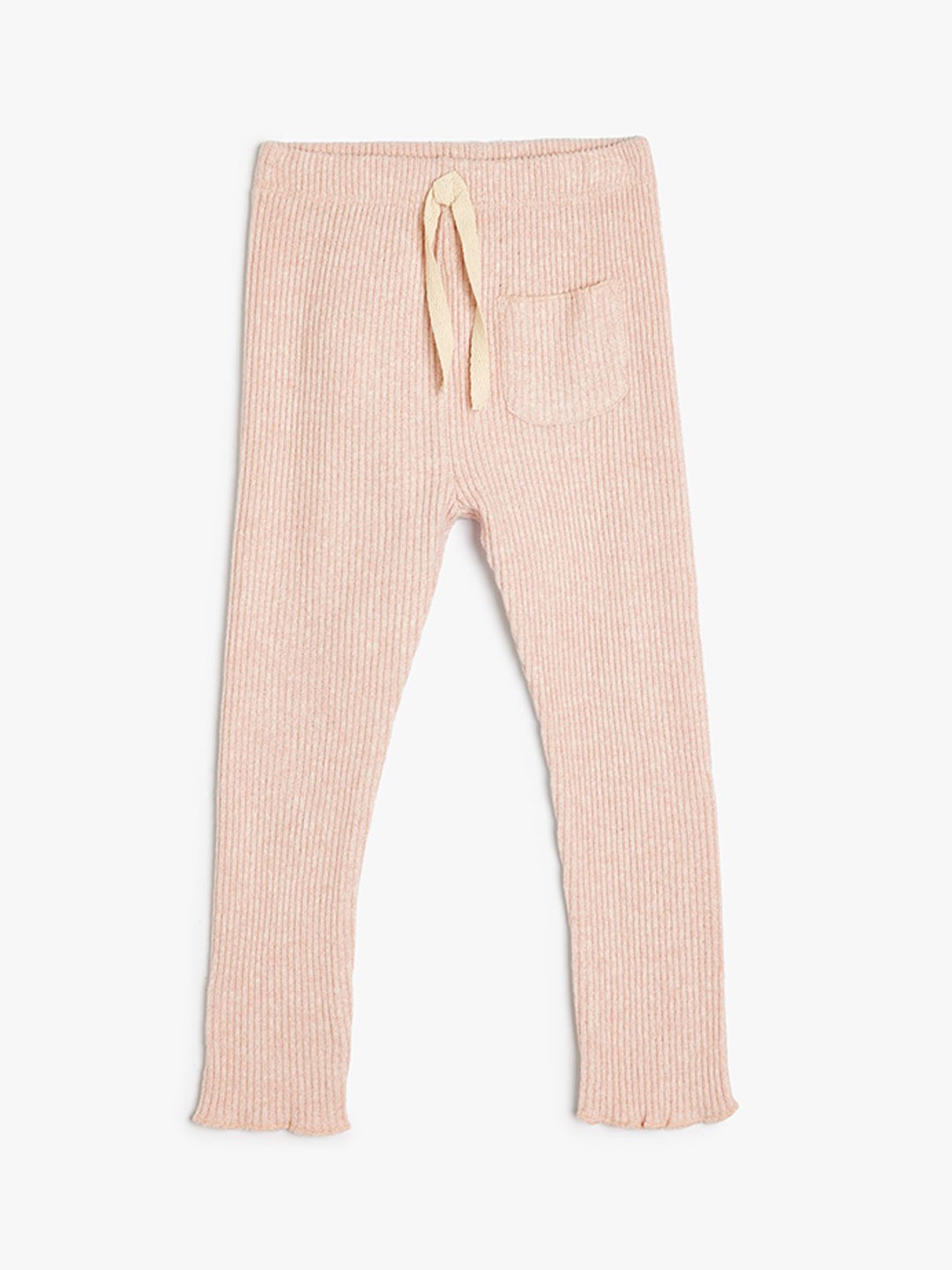 

Koton Striped Girls Knitted Ankle-Length Leggings, Pink