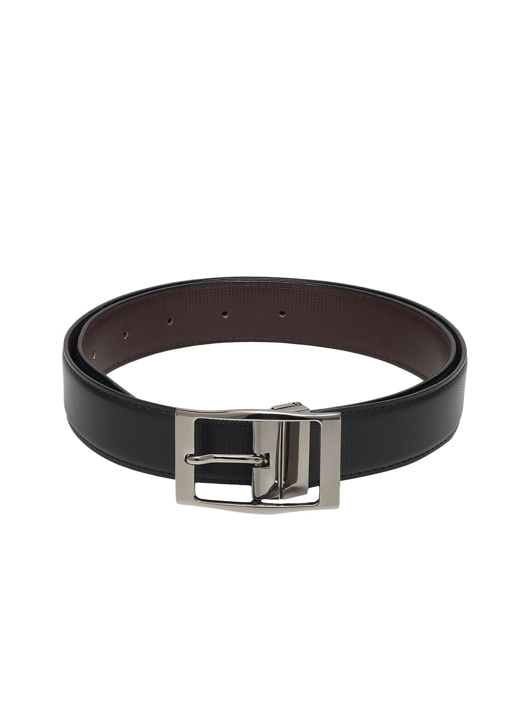 

WINSOME DEAL Men Tang Closured Textured Formal Belt, Black