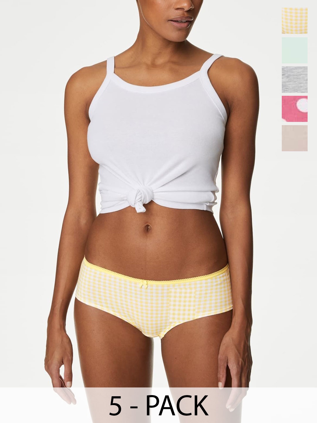 

Marks & Spencer Women Pack Of 5 Cotton Basic Briefs, Yellow