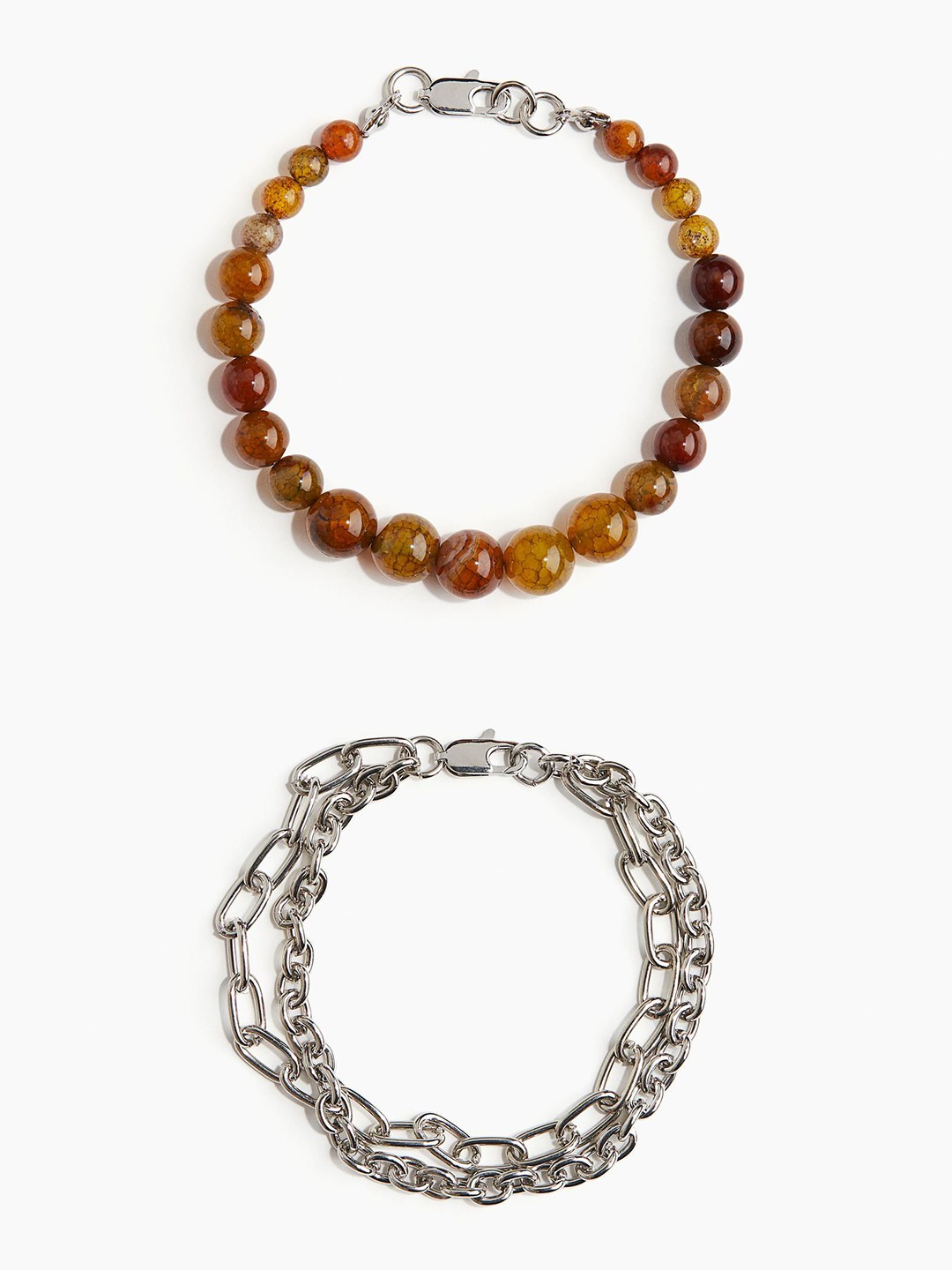 

H&M Men Set Of 2 Bracelets, Silver