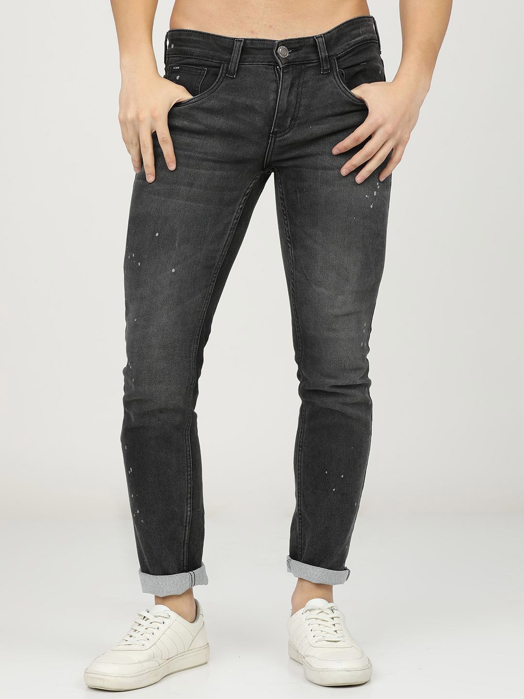 

HIGHLANDER Men Mid-Rise Slim Fit Light Fade Stretchable Jeans, Black