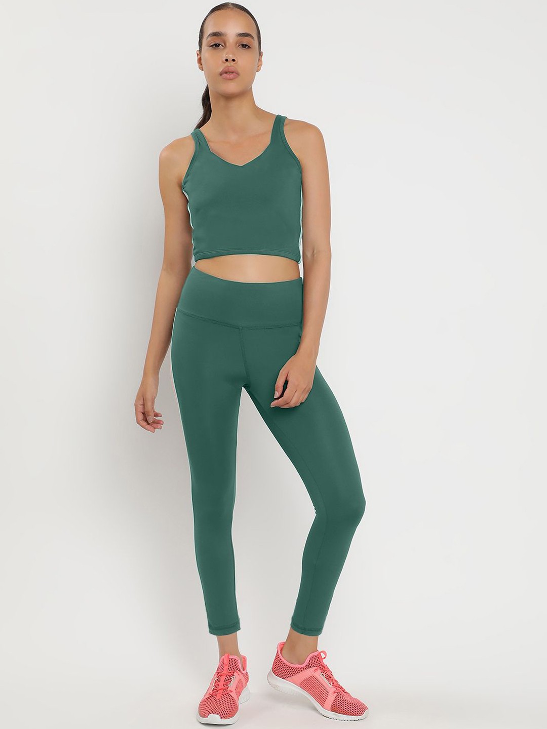 

Wearjukebox Top With Leggings Co-Ords, Green