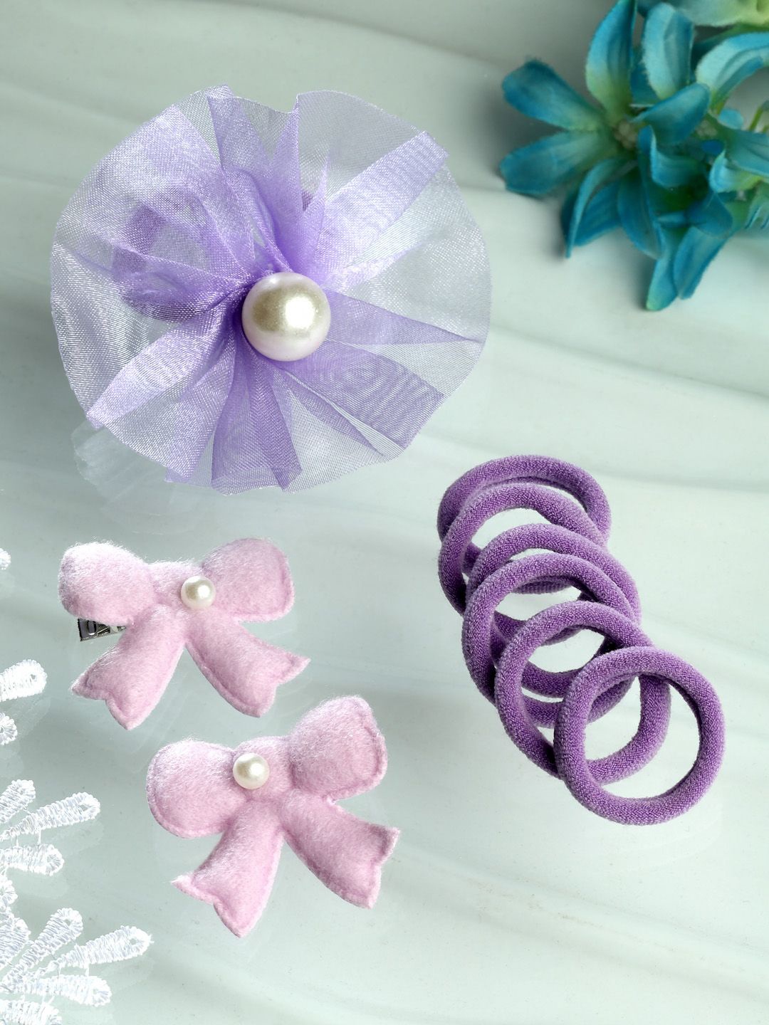 

Stoln Girls Set Of 9 Beaded Hair Accessory, Purple