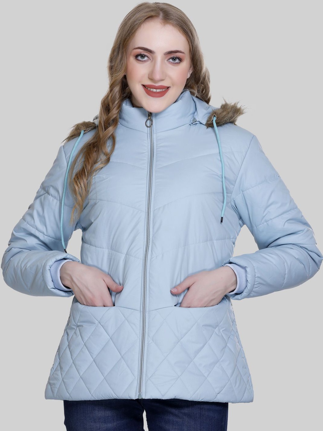

BARSTOW Women Lightweight Crop Parka Jacket, Blue
