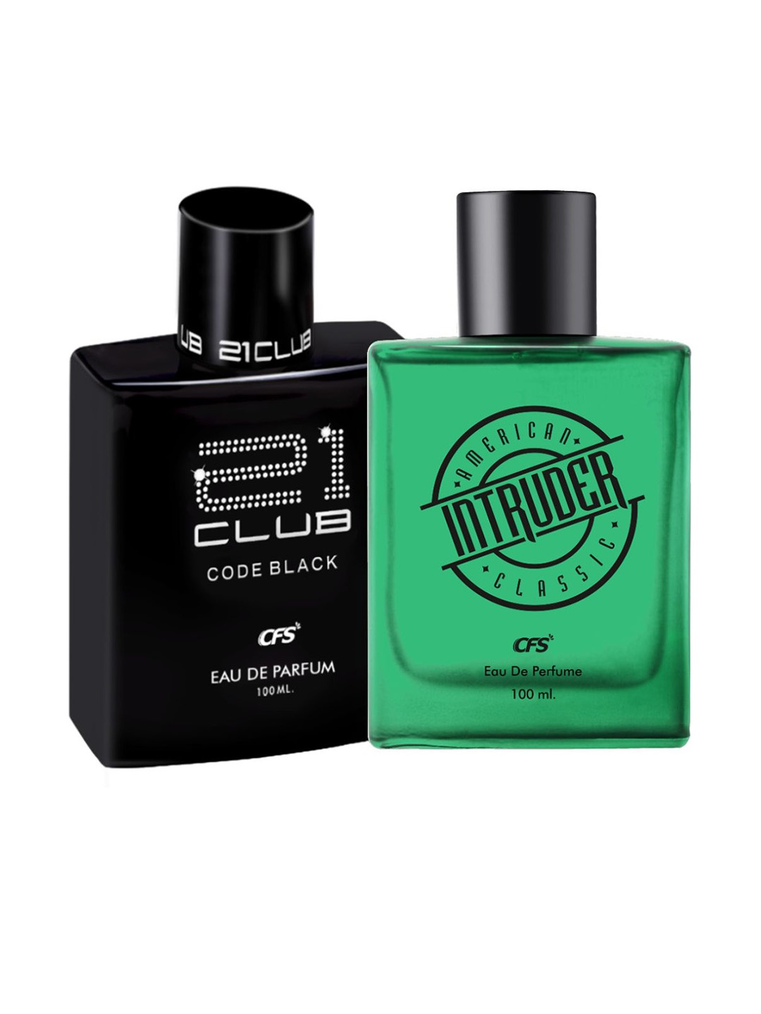 

CFS Set Of 2 Intruder & 21 Club Code Long Lasting Eau De Parfum - 100ml Each, Black