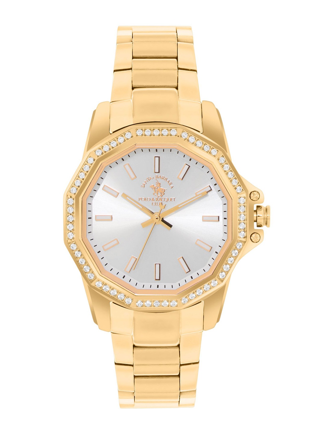 

SANTA BARBARA POLO & RACQUET CLUB Women Silver Dial Analog Watch - SB.1.10491-2, Gold