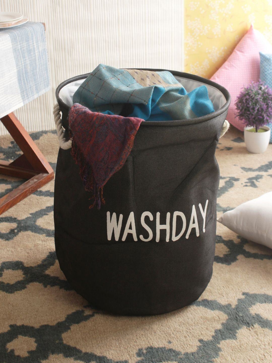 

Aura Black Printed Foldable Laundry Bag