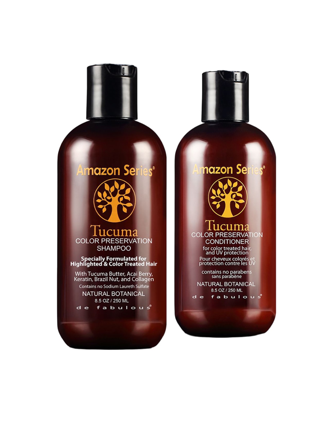 

Amazon Series Set Of 2 Tucuma Color Preservation Shampoo & Conditioner- 250ml Each, Brown