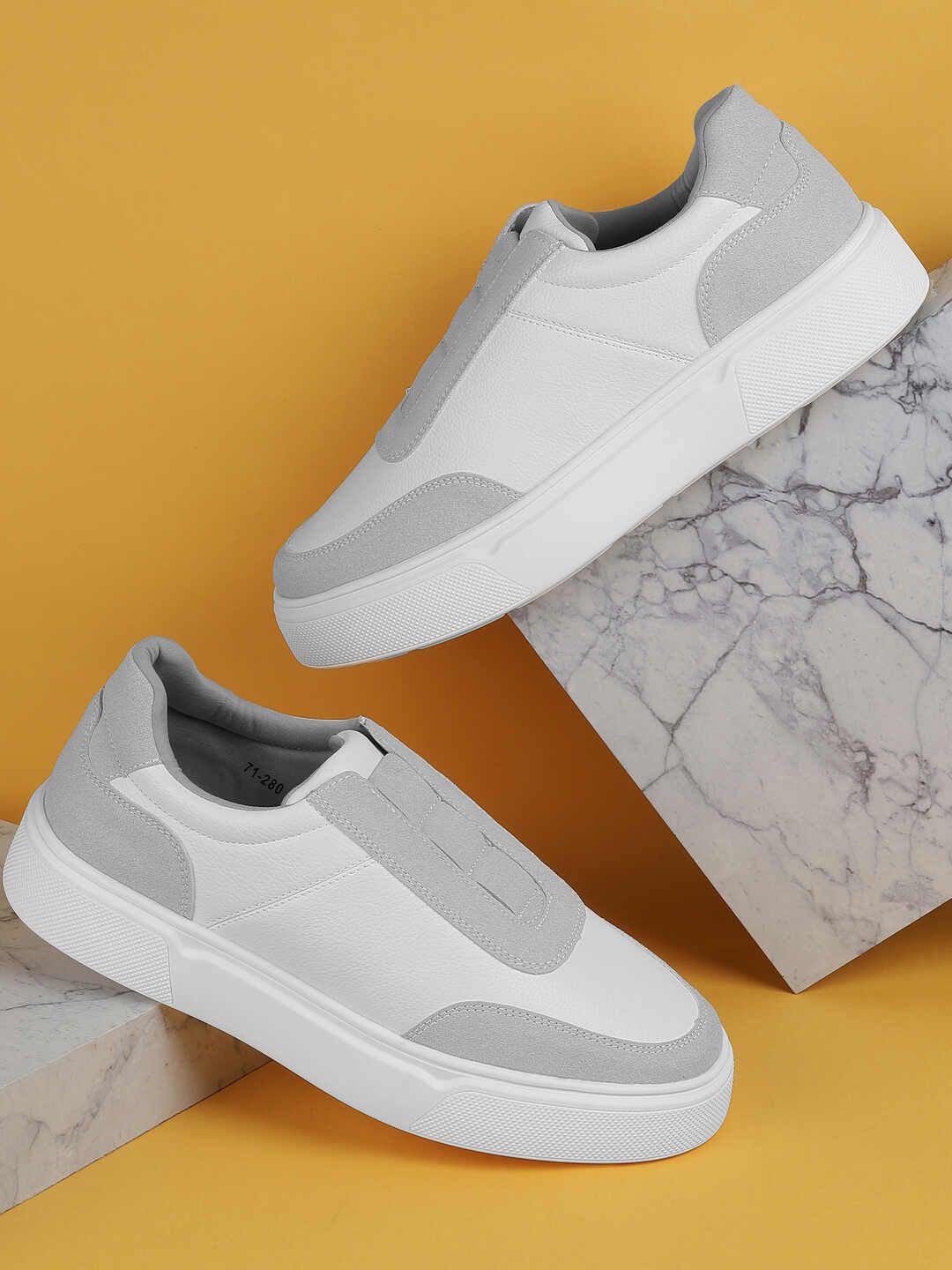 

Metro Men Colourblocked Slip-On Sneakers, White