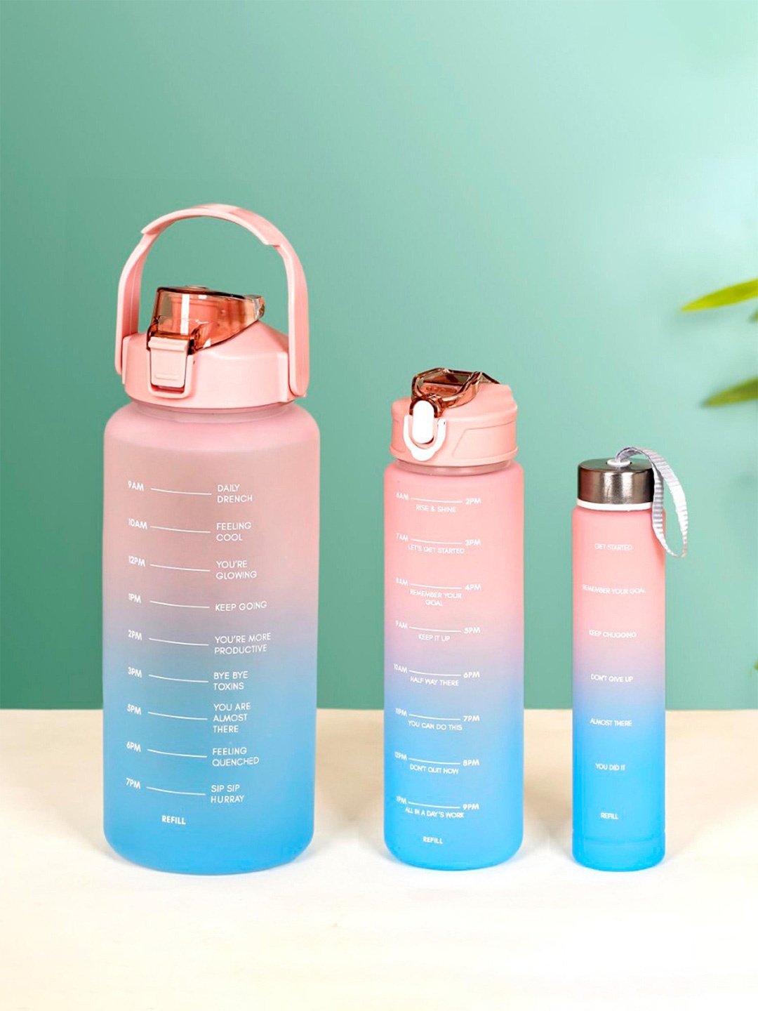 

Nestasia Blue & Pink 3 Pieces Colourblocked Water Bottle