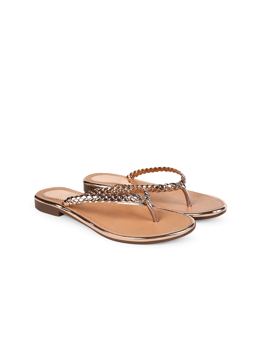

JM Looks Women Embellished Open Toe Flats, Peach