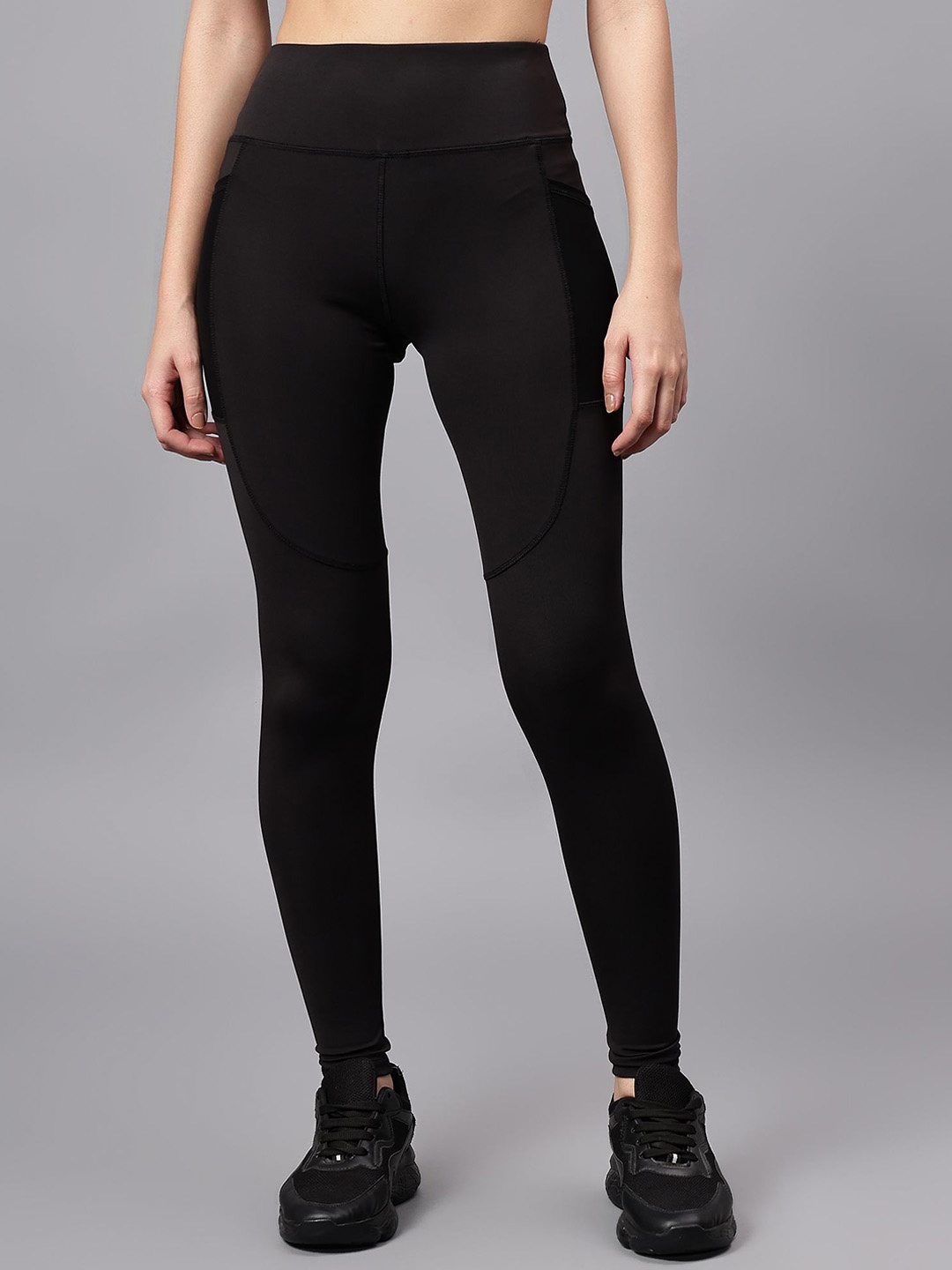 

COSVOS Slim-Fit Ankle-Length Gym Tights, Black