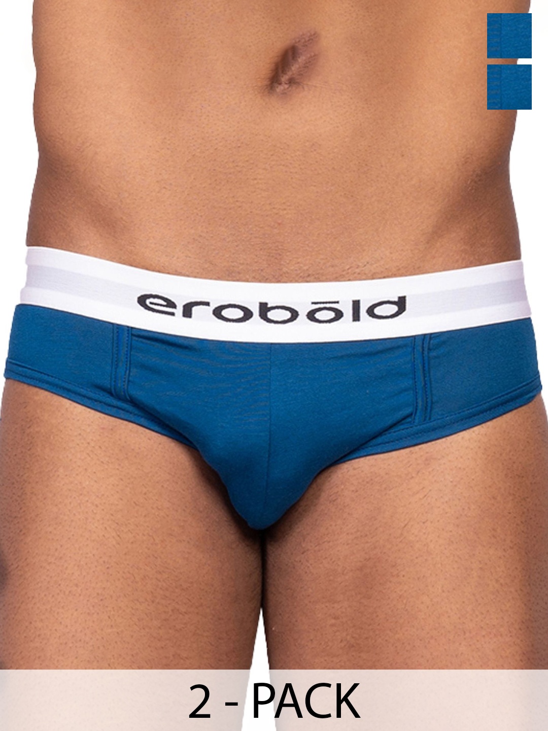 

EROBOLD Pack Of 2Men Hipster Briefs MBRC2-BR17BB1MM, Blue