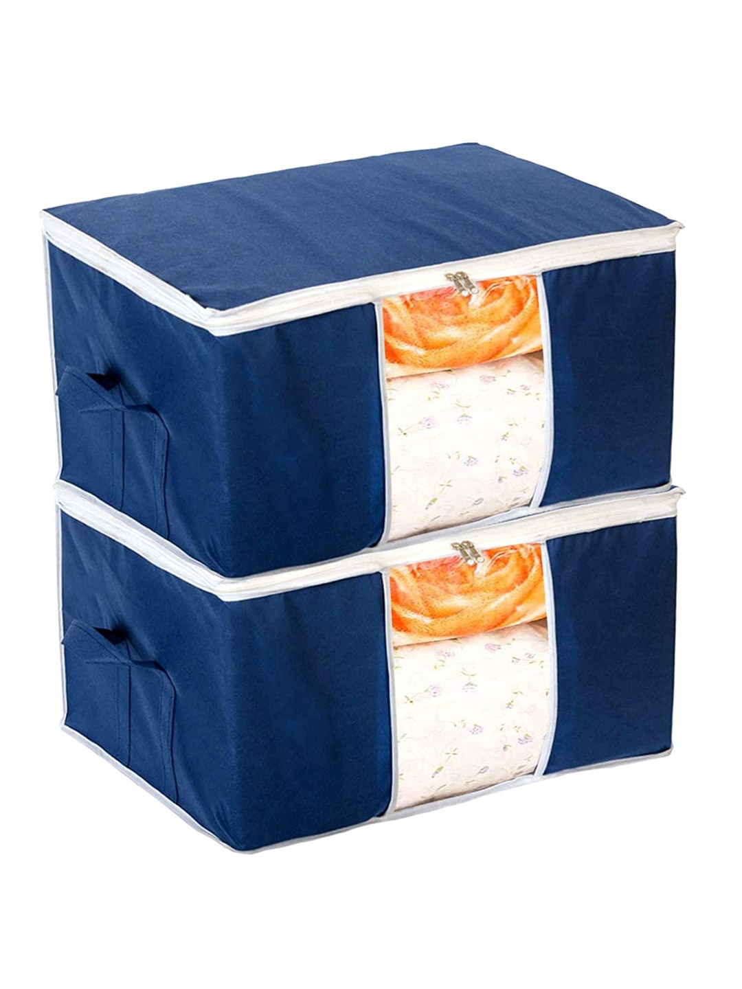

Kuber Industries Blue & Transparent 2 Pieces Multi-Utility Organisers