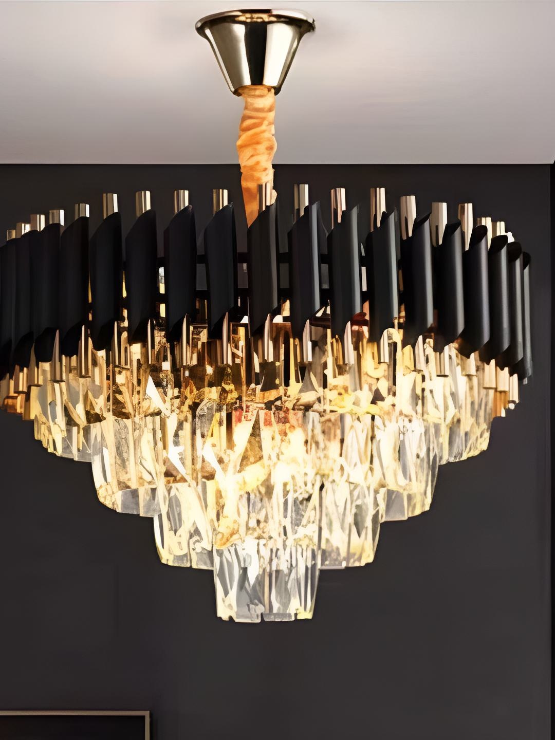 

SHRI MAHAL ANTIQUES Gold-Toned Traditional Ceiling Lamp