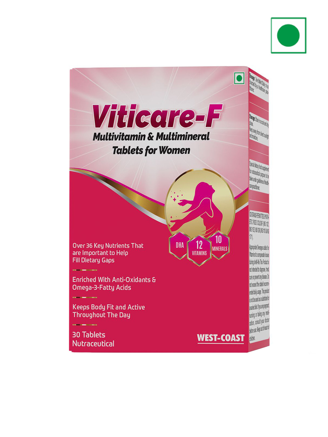 

WestCoast Women Viticare F Multivitamin & Multimineral Tablets - 30 tablets, Pink