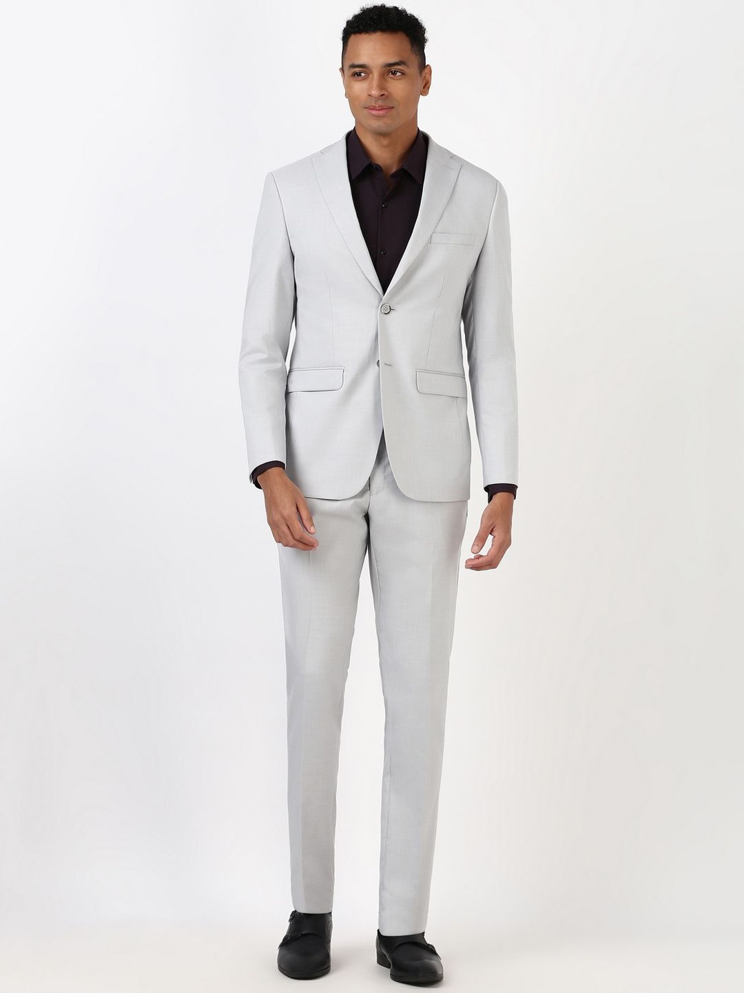 

Peter England Elite Self-Design Slim-Fit Two Piece Suits, Grey